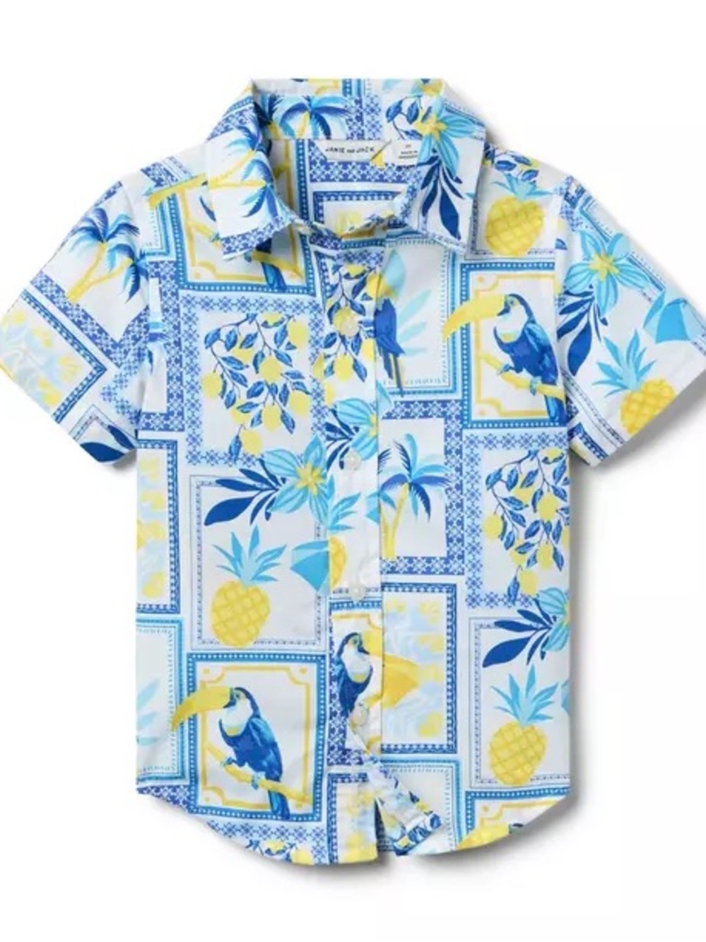 Janie & Jack Paradise Grove Poplin Shirt Size 10